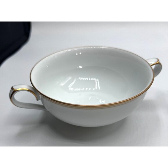 VTG Noritake Wedding Band China Gold Trim Soup Bowls With Handles Set Of 2 - Picture 5 of 7